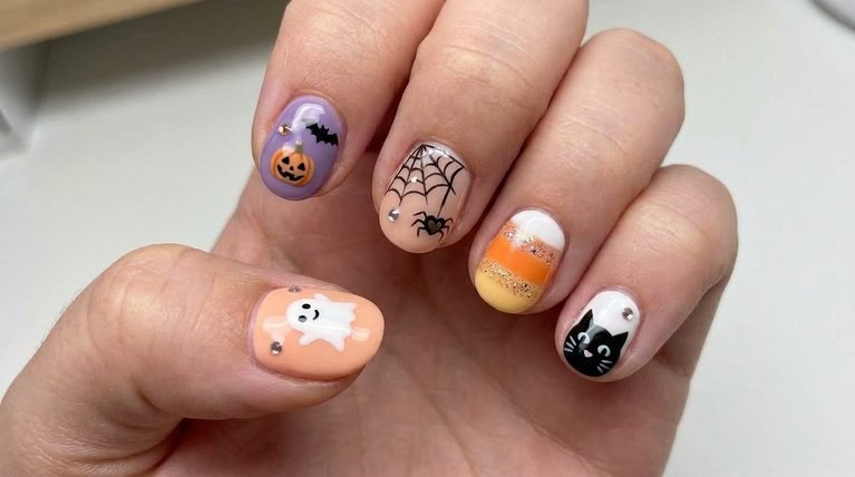 20 Halloween Nails Designs Short for a Cute Spooky Look