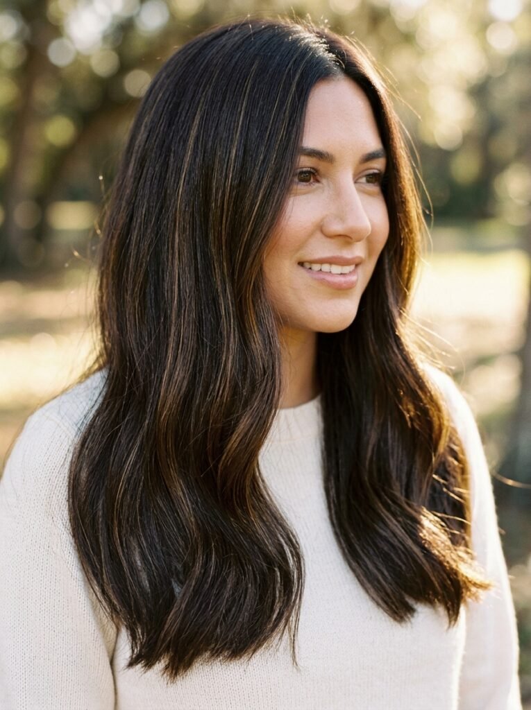 Dark chocolate brown hair