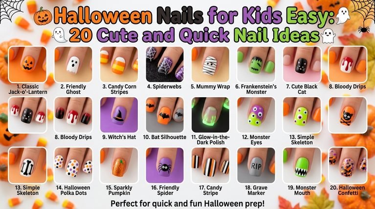 Halloween Nails for Kids Easy: 20 Cute and Quick Nail Ideas
