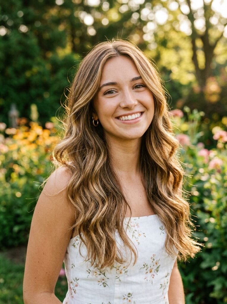 Sun-kissed golden brunette