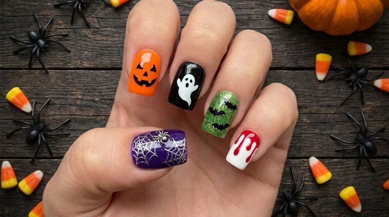 20 Halloween Nails Acrylic Short Ideas for a Spooky Season