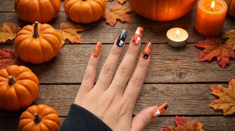 20 Halloween Nails Acrylic Square Ideas for October