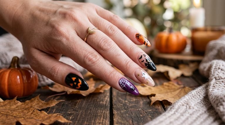 Halloween Nails Ideas Almond: 20 Almond-Shaped Designs for the Spooky Season