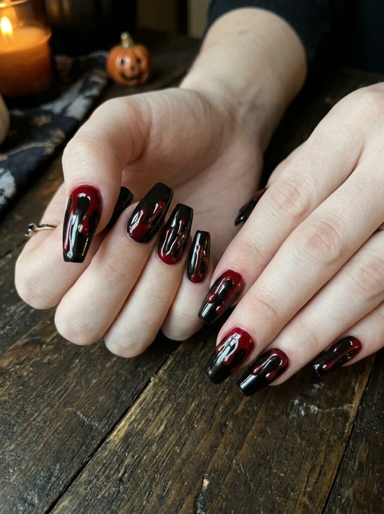 Bloody Drip Halloween Nails