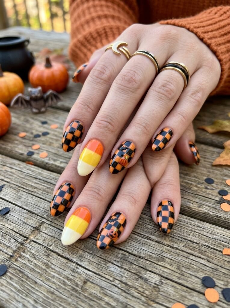 Candy corn checkerboard