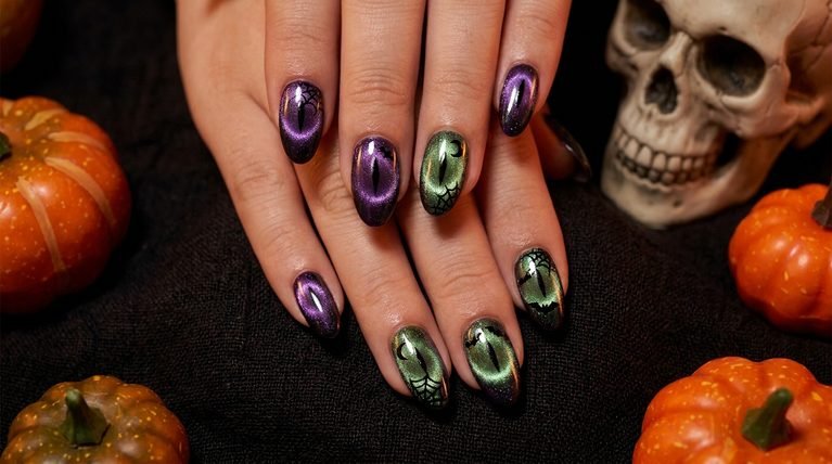 20 Halloween Nails Cat Eye Ideas for a Spooky Look