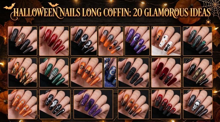 Halloween Nails Long Coffin: 20 Glamorous Ideas