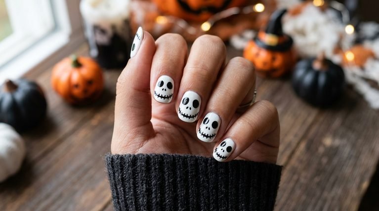 Halloween nails jack skellington simple: 20 easy designs
