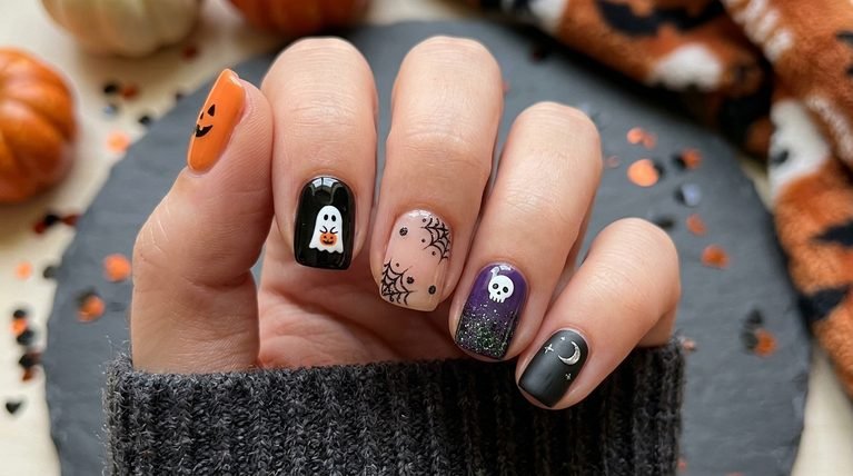 Short Halloween Nails: 20 Creative Designs for Tiny Tips