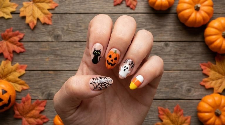 20 Halloween Nails Almond Shape Short Ideas