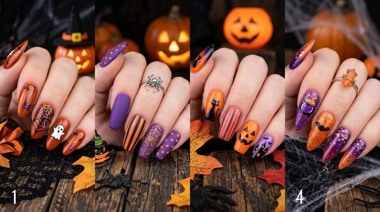 Halloween Nails Orange and Purple: 20 Creative Ideas