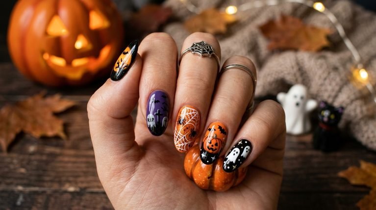 Halloween Nails Oval Shape: 20 Creative Ideas for Spooky Style