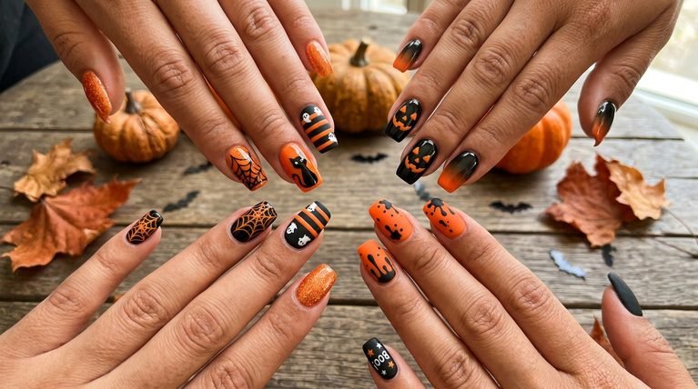 Halloween Nails Orange and Black: 20 Creative Designs to Try This Season