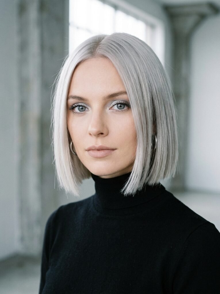Icy Silver Blonde for Grey Eyes