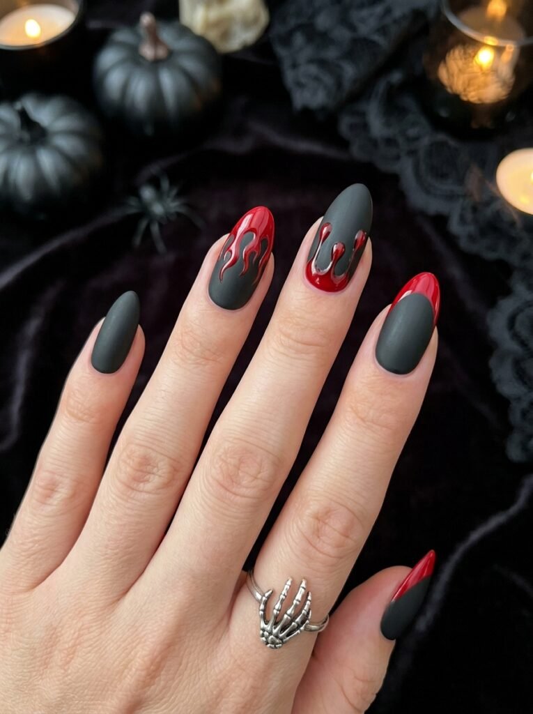 Matte Black With Glossy Red