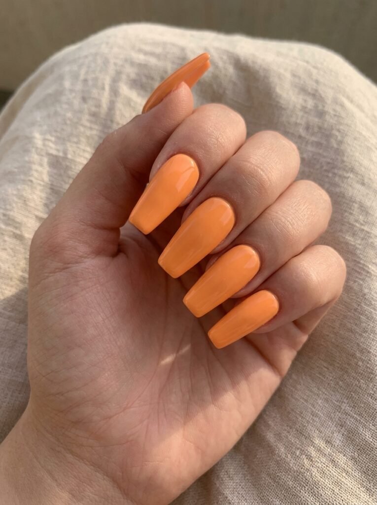 Bright orange summer nails