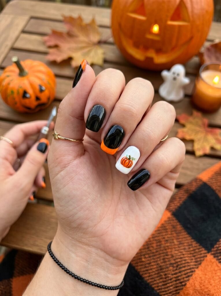 Orange pumpkin nail mix