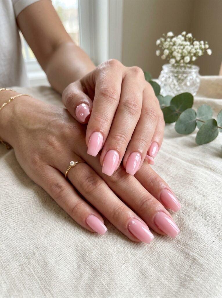 Baby Pink Coffin Nails