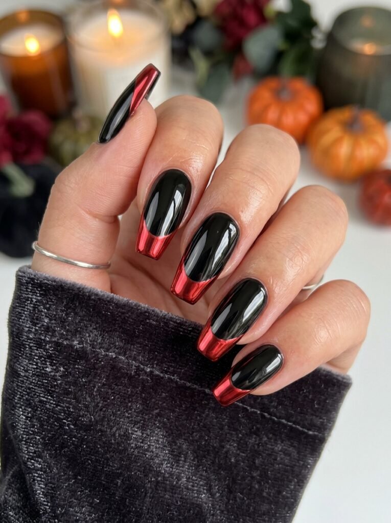 Black Base With Red Mirror Tips