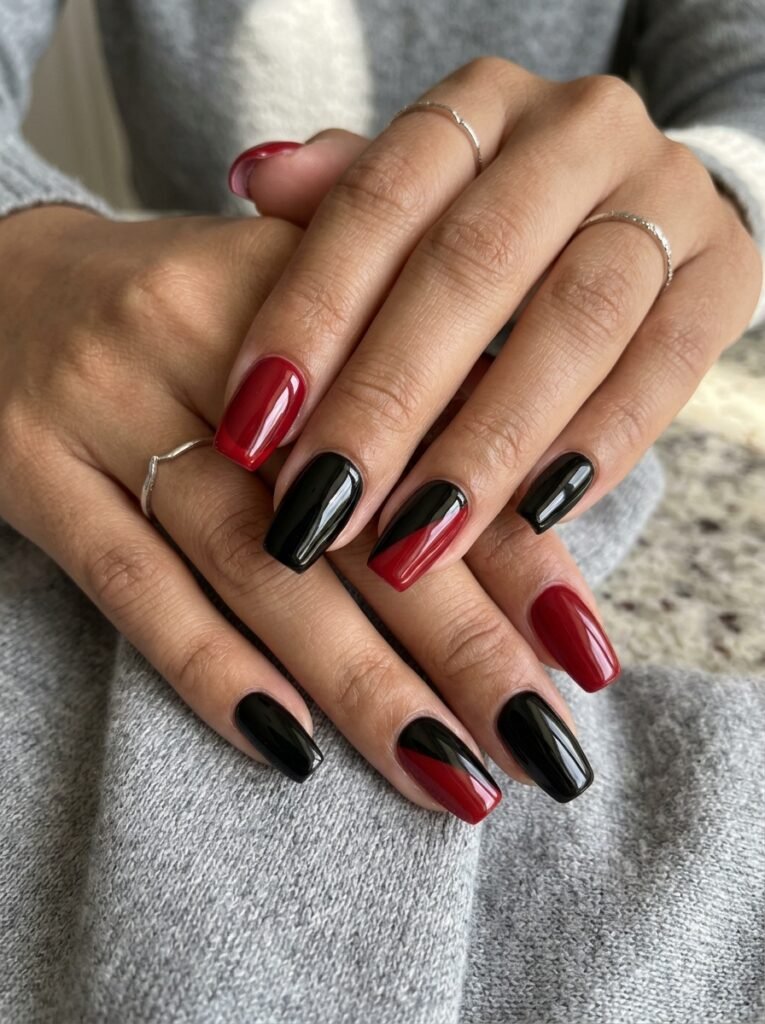 Short Black and Red Coffin
