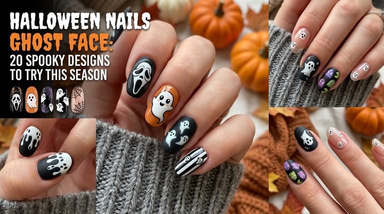 Halloween nails ghost face: 20 spooky nail designs to try this season