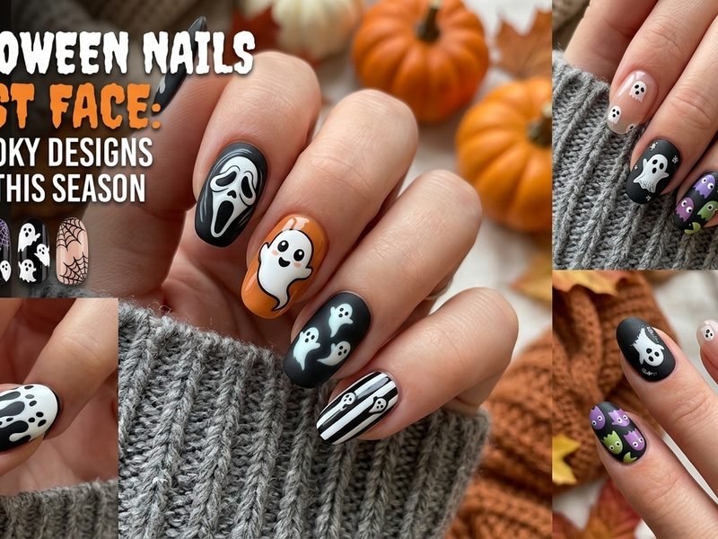 Halloween nails ghost face: 20 spooky nail designs to try this season